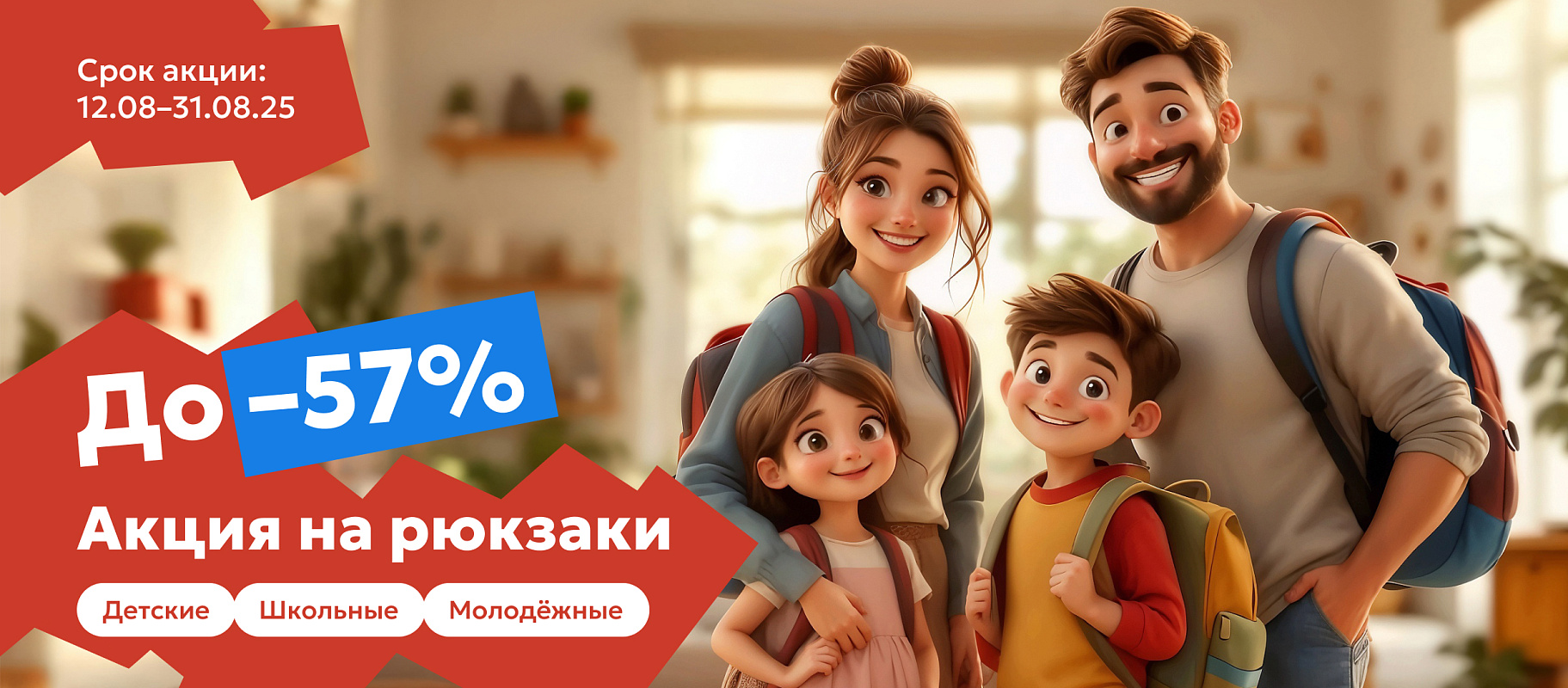 рюкзаки 57%